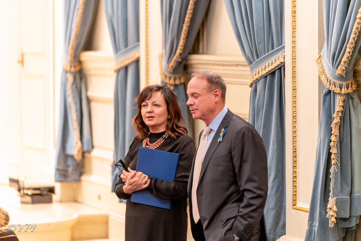 Oksana Konyk, the president of UNWLA NJRC, and Roman Hirniak, the president of the Ukrainian National Association.